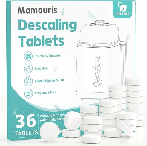 Descaling Tablets 36 Count: for Momcozy Baby Brezza Grownsy Papablic Bottle Washers, Detergent Washing Tablets for All Brands Baby Bottle Washer Machine Warmer Sterilizers Formula Maker in Saudi Arabia