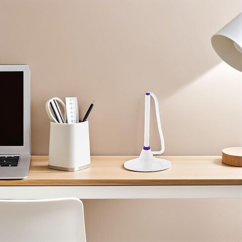 4pcs Business Office Desk Pen with Chain and Base, 0.5mm Smooth Writing Black Ink Neutral Gel Signature Pens for Bank Reception Counter and Hotel Front Desk in Kuwait