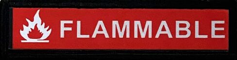 Redheaded Tshirts - 1x4 Flammable Warning Morale Patch -Made in The USA- Patriot Patriotic Revolutionary War in Saudi Arabia