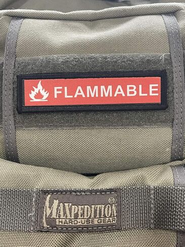 Redheaded Tshirts - 1x4 Flammable Warning Morale Patch -Made in The USA- Patriot Patriotic Revolutionary War in Saudi Arabia