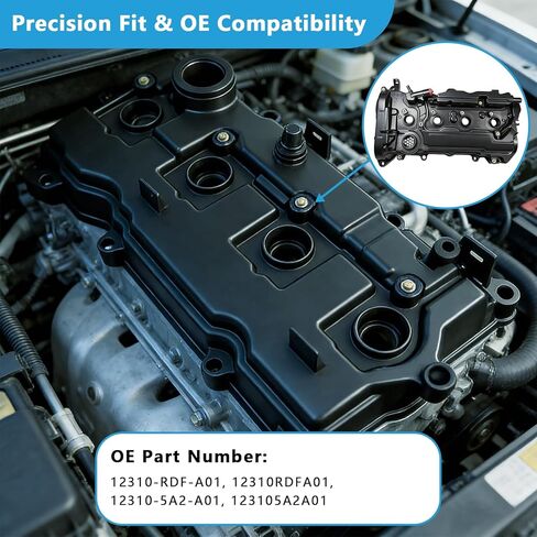12310RDFA01 غطاء صمام المحرك مع حشية مناسب لـ 2013-2017 Honda Accord 2.4L، 2015-2019 Honda CR-V 2.4L، استبدال 12310-RDF-A01، 12310-5A2-A01 in Saudi Arabia
