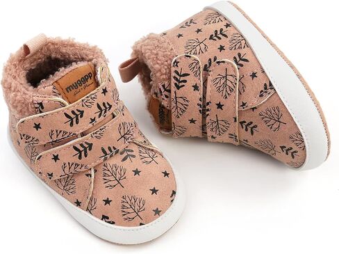 HsdsBebe Baby Ankle Boots Infant Boys Girls Fleece Booties Anti-Slip Rubber Sole Sneakers Toddler Newborn Walking Crib Shoes in Saudi Arabia