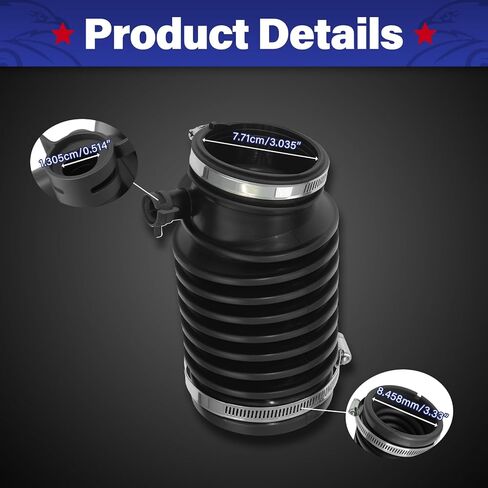 1pc Engine Air Cleaner Intake Hose Tube with Clamps Compatible with Honda Accord 2003-2007 3.0L, Acura TL 2004-2006 3.2L Air Intake Duct Tube Boot Replaces# 696001, 17228RCAA00 in Saudi Arabia