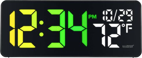 La Crosse Technology 513-1411 Color Changing Digital LED Wall Clock with Indoor Temperature in Saudi Arabia