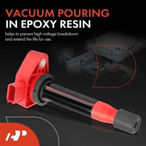 A-Premium (Red) Engine Ignition Coil Pack Compatible with Honda Accord 2000-2003, Odyssey 1999-2010 & Acura TL 1999-2008, RL 2005-2008, CL 2001-2003, 3.0L 3.2L 3.5L, Replace# 30520RCAA01, 6-PC Set in Saudi Arabia