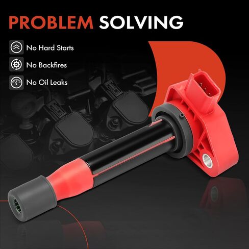 A-Premium (Red) Engine Ignition Coil Pack Compatible with Honda Accord 2000-2003, Odyssey 1999-2010 & Acura TL 1999-2008, RL 2005-2008, CL 2001-2003, 3.0L 3.2L 3.5L, Replace# 30520RCAA01, 6-PC Set in Saudi Arabia