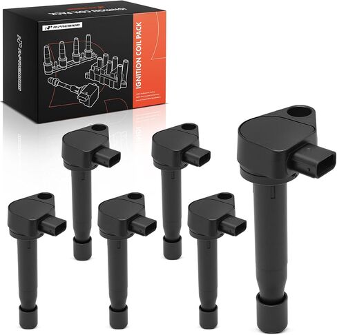 A-Premium (Red) Engine Ignition Coil Pack Compatible with Honda Accord 2000-2003, Odyssey 1999-2010 & Acura TL 1999-2008, RL 2005-2008, CL 2001-2003, 3.0L 3.2L 3.5L, Replace# 30520RCAA01, 6-PC Set in Saudi Arabia