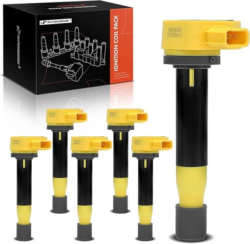A-Premium (Red) Engine Ignition Coil Pack Compatible with Honda Accord 2000-2003, Odyssey 1999-2010 & Acura TL 1999-2008, RL 2005-2008, CL 2001-2003, 3.0L 3.2L 3.5L, Replace# 30520RCAA01, 6-PC Set in Saudi Arabia