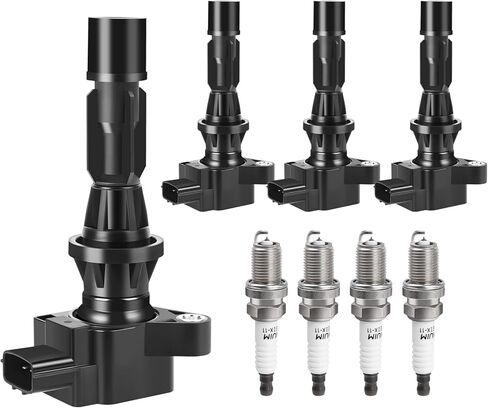 Ignition Coil Pack and Spark Plugs kit fit for 2.0 2.3 2.5 L4 Mazda 3, Mazda 6, CX7 CX-7, MX-5 Miata 2006 2007 2008 2009 2010 2011 2012 2013 2.0L 2.3L 2.5L, UF540, Set of 4 in Saudi Arabia