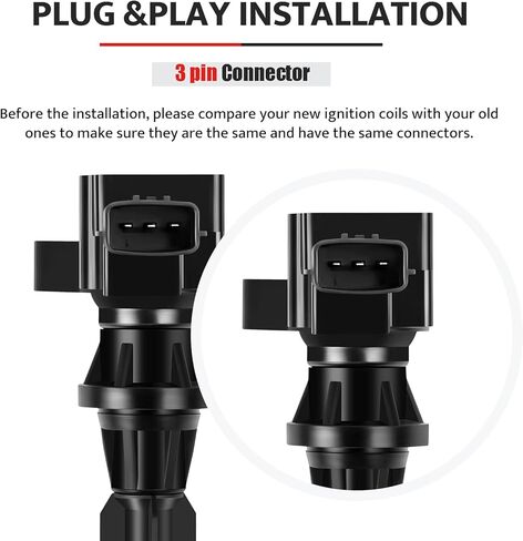 Ignition Coil Pack and Spark Plugs kit fit for 2.0 2.3 2.5 L4 Mazda 3, Mazda 6, CX7 CX-7, MX-5 Miata 2006 2007 2008 2009 2010 2011 2012 2013 2.0L 2.3L 2.5L, UF540, Set of 4 in Saudi Arabia