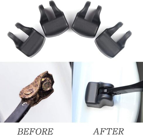 1797 Door Check Lock Cover fit for Toyota Accessories Parts Corolla Camry Highlander Yaris Interior Arm Body Latch Buckle Caps Decals Sticker Decorations Anti Corrosion PPE Plastic Black 4 Pack in Saudi Arabia