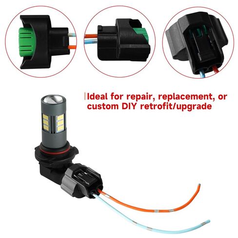 H11 H8 Pigtail Socket Wiring Harness Harness Female and Male Adapters for Headlight Fog Lights OEM w/ 4-Inch Wire, 2 Set in Kuwait