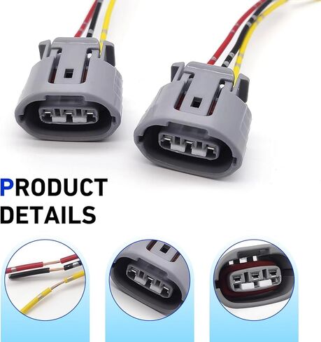 2 PCS 3 Wires Car Alternator Plugs, Plug and Play Regulator Receptacle Harness, Insulated Waterproof Housing, Compatible with Lexus Nissan Subaru Saab Suzuki Jaguar Mitsubishi (Multicolored) in Saudi Arabia