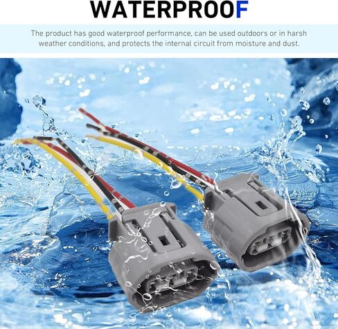 2 PCS 3 Wires Car Alternator Plugs, Plug and Play Regulator Receptacle Harness, Insulated Waterproof Housing, Compatible with Lexus Nissan Subaru Saab Suzuki Jaguar Mitsubishi (Multicolored) in Saudi Arabia