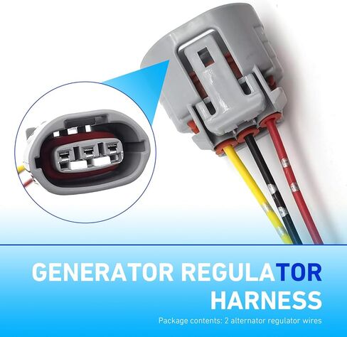 2 PCS 3 Wires Car Alternator Plugs, Plug and Play Regulator Receptacle Harness, Insulated Waterproof Housing, Compatible with Lexus Nissan Subaru Saab Suzuki Jaguar Mitsubishi (Multicolored) in Saudi Arabia
