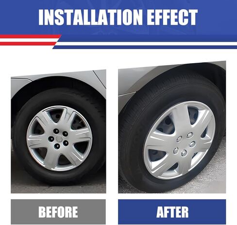 AUTOWIKI 15" Hubcaps Wheel Rims Cover Compatible for 2005-2008 Toyota Corolla Steel Wheels, Snap On Hubcap Set of 4 for 05-08 Corolla with Decorative Bolts - 15 Inch, Lacquer Color in Saudi Arabia