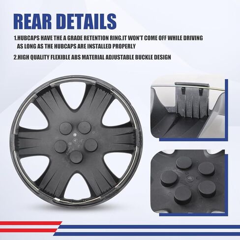 AUTOWIKI 15" Hubcaps Wheel Rims Cover Compatible for 2005-2008 Toyota Corolla Steel Wheels, Snap On Hubcap Set of 4 for 05-08 Corolla with Decorative Bolts - 15 Inch, Lacquer Color in Saudi Arabia