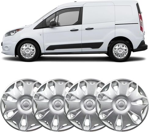 أغطية العجلات/أغطية العجلات 4 قطع فضية مناسبة مباشرة لسيارة Ford Transit Connect 2014-2023 مع عجلة مصنع مقاس 16 بوصة، استبدال # DT11-1130-EB، DT111130EB، DT1Z-1130-C، DT1Z1130C in Saudi Arabia