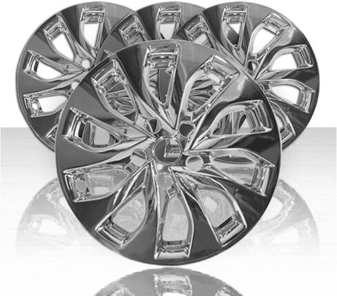 مجموعة انعكاسات تلقائية مكونة من 4 أغطية عجلات مقاس 16 بوصة و5 قضبان مزدوجة لسيارة نيسان سنترا SV 2016-2021 - أسود لامع in Kuwait