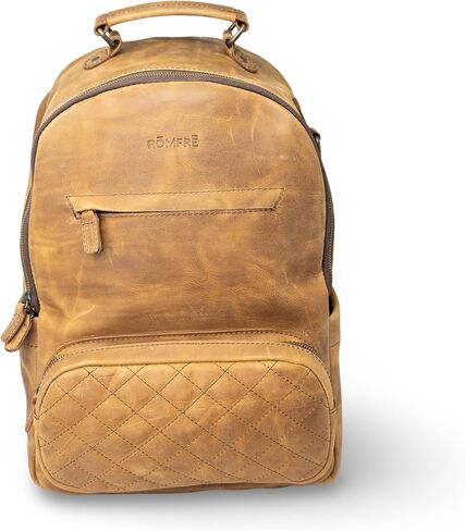 ROMFRE Premium Leather Backpack Bag For Men | Full Grain 100% Leather Backpack (Walnut, Large) in Saudi Arabia
