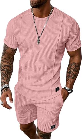 UOUA Men's Shorts Set 2 Piece Summer Outfits Casual Vacation Tracksuits in Saudi Arabia