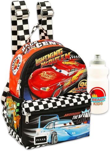 Disney Cars Mini Backpack for Women, Teens, Kids - 13" Lightning McQueen Mini Bag with Front Pocket Plus Water Bottle | Disney Cars Backpack Purse Bundle in Saudi Arabia