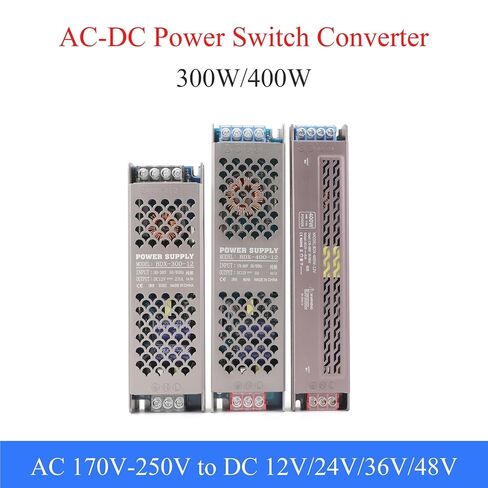 1pcs Ultra-Thin Switching Power Supply Transformer AC 170-250V to DC 12V/24V/36V/48V 300W 400W Power Switch for LED Light Strip(AC to DC 12V 400W-A) in Saudi Arabia