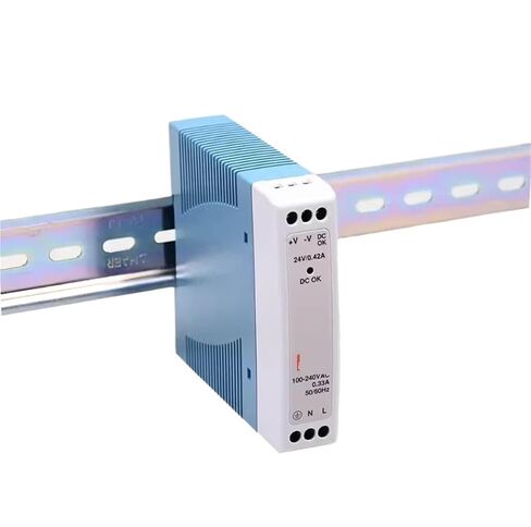 1 قطعة MDR-10 MDR-10-5 | 5 فولت MDR-10-12 | 12 فولت MDR-10-15 | 15 فولت MDR-10-24 | مصدر طاقة سكك حديدية DIN أحادي الإخراج 24 فولت 10 وات (MDR-10-15) in Saudi Arabia