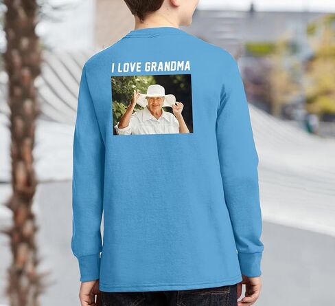 Custom Youth Long Sleeve Shirt Add Your Own Image Photo Text Front Back Side in Saudi Arabia