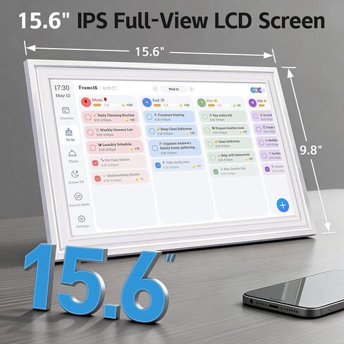 شاشة لمس حائطية بتقويم رقمي، شاشة لمس تفاعلية IPS HD مقاس 15.6 بوصة، ذاكرة وصول عشوائي 64 جيجابايت، ذاكرة وصول عشوائي 4 جيجابايت، تقويم إلكتروني رباعي النواة مع مخطط مهام، مخطط عائلي ذكي، تقويم رقمي لعرض الموقد in Kuwait