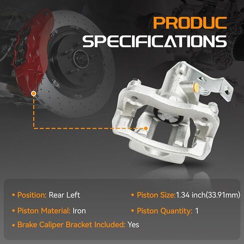 Rear Left Disc Brake Caliper Assembly w/Bracket 19B6793 For Dodge For Attitude 2012-2014,For Hyundai For Accent 2012-2017 Driver Side in Saudi Arabia