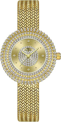 BESTKANG Luxury Womens Watch Round Bling Bling Crystal Rhinestone Diamond Fashion Jewelry Ladies Watch Analog Quartz Waterproof Female Watches for Women in Saudi Arabia