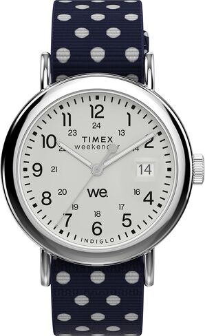 Timex Women's Weekender 40mm Watch - Blue Strap White Dial Silver-Tone Case in Saudi Arabia