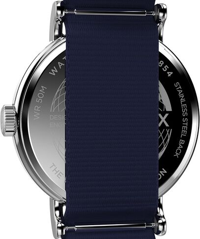Timex Women's Weekender 40mm Watch - Blue Strap White Dial Silver-Tone Case in Saudi Arabia