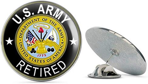 Round U.S. Army Retired (ic Vet) Metal 0.75" Lapel Hat Pin Tie Tack Pinback in Saudi Arabia