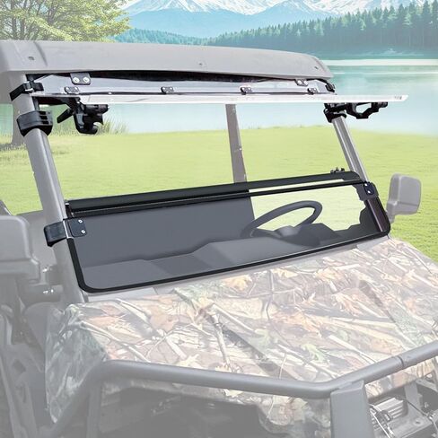 3-IN-1 Flip Up Windshield for Ranger 570 Midsize, 1/5" Hard Coated Poly Front Flip Windscreen Compatible with Polaris Ranger Mid size 500 570 ETX EV 2015-2025 Accessories in Saudi Arabia