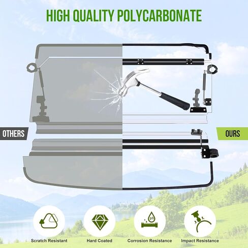 3-IN-1 Flip Up Windshield for Ranger 570 Midsize, 1/5" Hard Coated Poly Front Flip Windscreen Compatible with Polaris Ranger Mid size 500 570 ETX EV 2015-2025 Accessories in Saudi Arabia
