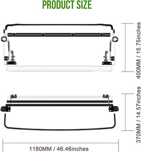 3-IN-1 Flip Up Windshield for Ranger 570 Midsize, 1/5" Hard Coated Poly Front Flip Windscreen Compatible with Polaris Ranger Mid size 500 570 ETX EV 2015-2025 Accessories in Saudi Arabia