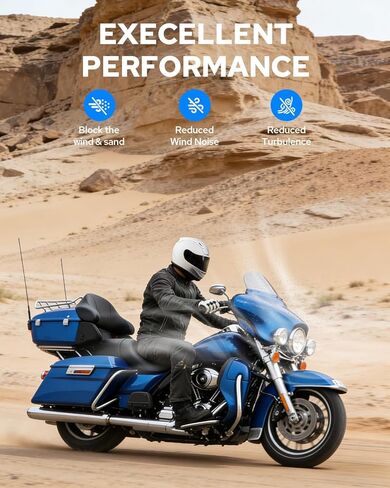 الزجاج الأمامي Benlari مقاس 10 بوصات زجاج أمامي دائري ملون يناسب 1996-2013 Harley Davidson Touring Street Glide Electra Glide Tri Glide FLHT FLHX FLHTK FLHTC FLHTCU in Saudi Arabia