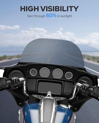 الزجاج الأمامي Benlari مقاس 10 بوصات زجاج أمامي دائري ملون يناسب 1996-2013 Harley Davidson Touring Street Glide Electra Glide Tri Glide FLHT FLHX FLHTK FLHTC FLHTCU in Saudi Arabia
