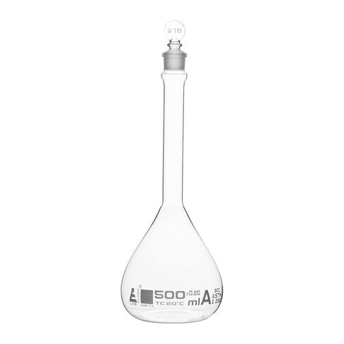 دورق حجمي من EISCO، 10 مل - الفئة A، ASTM - التسامح ± 0.020 مل - سدادة زجاجية - مفرد، تخرج أبيض in Saudi Arabia