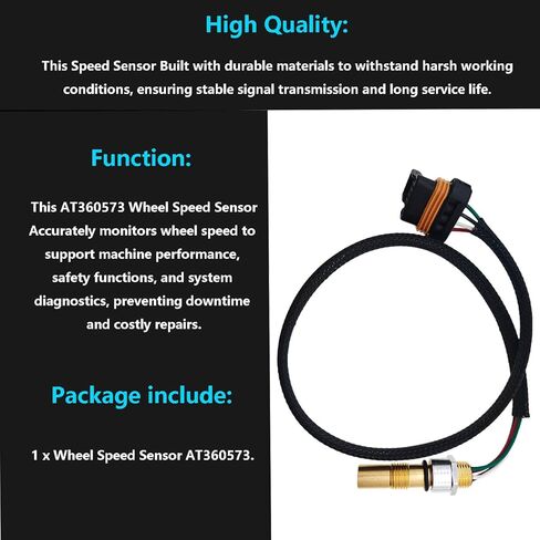 Wheel Speed Sensor AT360573 Compatible with John Deere 450H 550H 650H 700H 750C 850C Dozers Replace AT220042 AT222633 11046858 KPPG15824 in Saudi Arabia