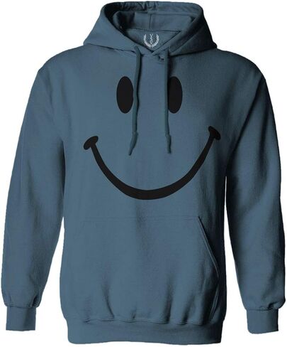 VICES AND VIRTUESS 0357. Cute Graphic Happy Funny Smile Smiling Smiley face Positive Smiley Sweatshirt Pullover Hoodie in Saudi Arabia