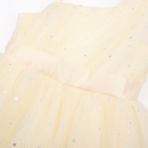 Uhnice Girls One Shoulder Tulle Party Dress with Pearled Strap Detachable Bow Knee Length Flower Girl Wedding Outfit in Saudi Arabia