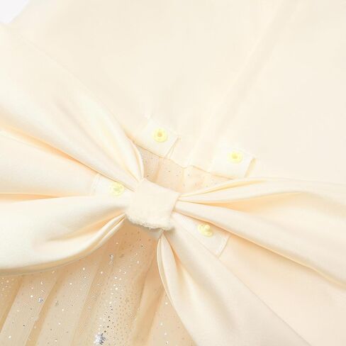 Uhnice Girls One Shoulder Tulle Party Dress with Pearled Strap Detachable Bow Knee Length Flower Girl Wedding Outfit in Saudi Arabia