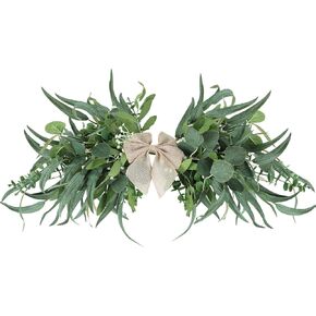 27''Spring Wreath for Front Door Tulip Teardrop Swag Summer Wreaths with Purple Tassels, Eucalyptus Leaves, Ferns, Butterflies for Indoor Outdoor Wall Festival Home Farmhouse Wedding Decor in Saudi Arabia