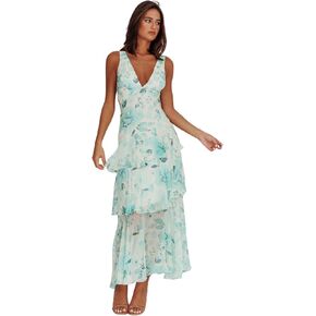 فستان نسائي بوهيمي برقبة على شكل V عميق لحفلات الزفاف، فساتين طويلة جذابة وجذابة بظهر منخفض in Kuwait