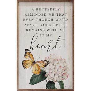 هدايا تذكارية للفراشات المنزلية من كيندريك - ديكور تذكاري للفراشات والزهور مع إطار من خشب الجوز، هدايا تعاطف فريدة من نوعها لفقدان أحبائك، أو الذاكرة، أو الحزن، أو التعازي، أو هدية الفجيعة، 5 بوصة × 8 بوصة in Kuwait