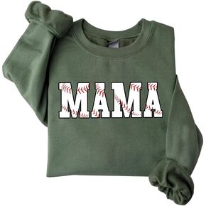 IZI POD مخصص البيسبول ماما Crewneck البلوز، قميص عيد الأم هدايا للأم، لعبة يوم الرياضة أمي المحملة، ملابس عيد ميلاد in Kuwait