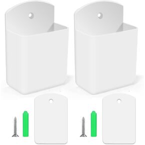 2 قطعة حامل جهاز تحكم عن بعد ذاتي اللصق على الحائط، حامل صغير مثبت على الحائط، حامل جهاز التحكم عن بعد للتلفزيون ومكيف الهواء ومنظمات الأقلام وإكسسوارات للمنزل والمكتب والمدرسة (أبيض) in Kuwait